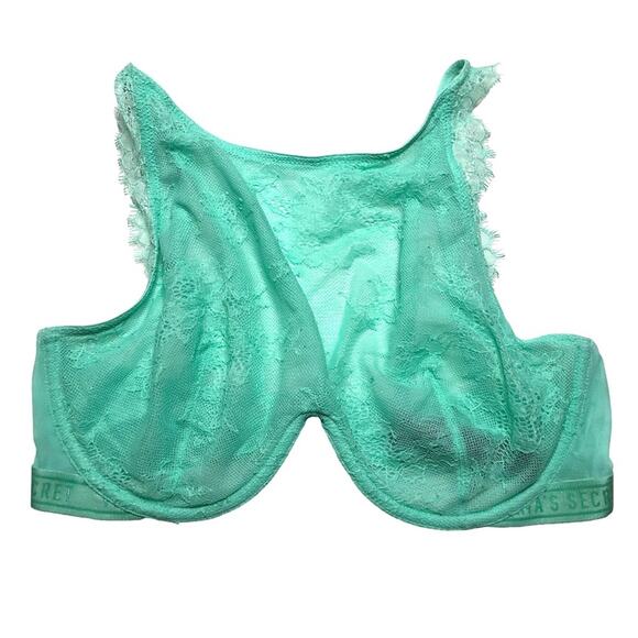 Victoria’s Secret High Neck Underwire Eyelash Lace Bralette Size 32DD - Picture 1 of 3